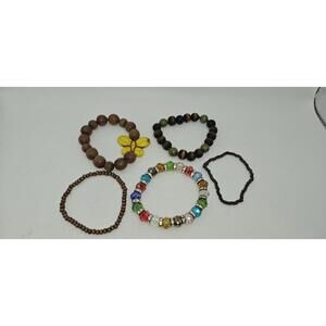 Set of 5 Boho Beaded Bracelets & Anklets | Multi-Color Layering Stack